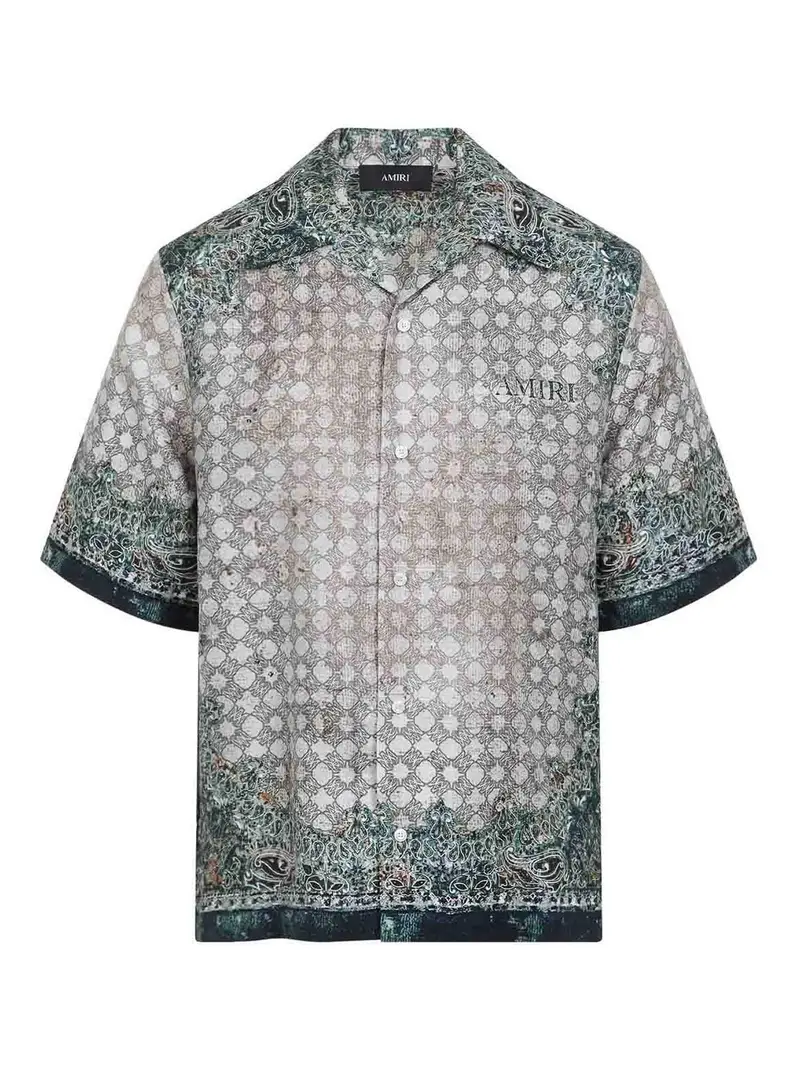 Camicia da bowling Bandana Blu