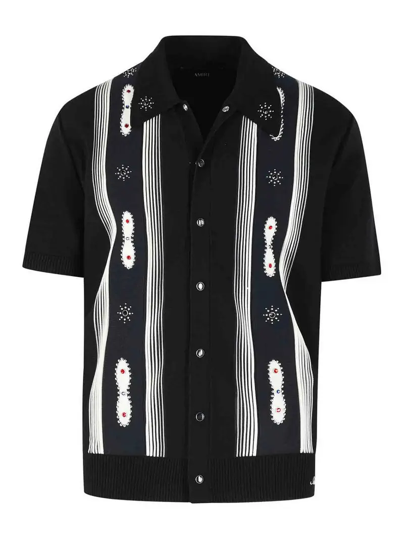 Camicia di lana nera Nero