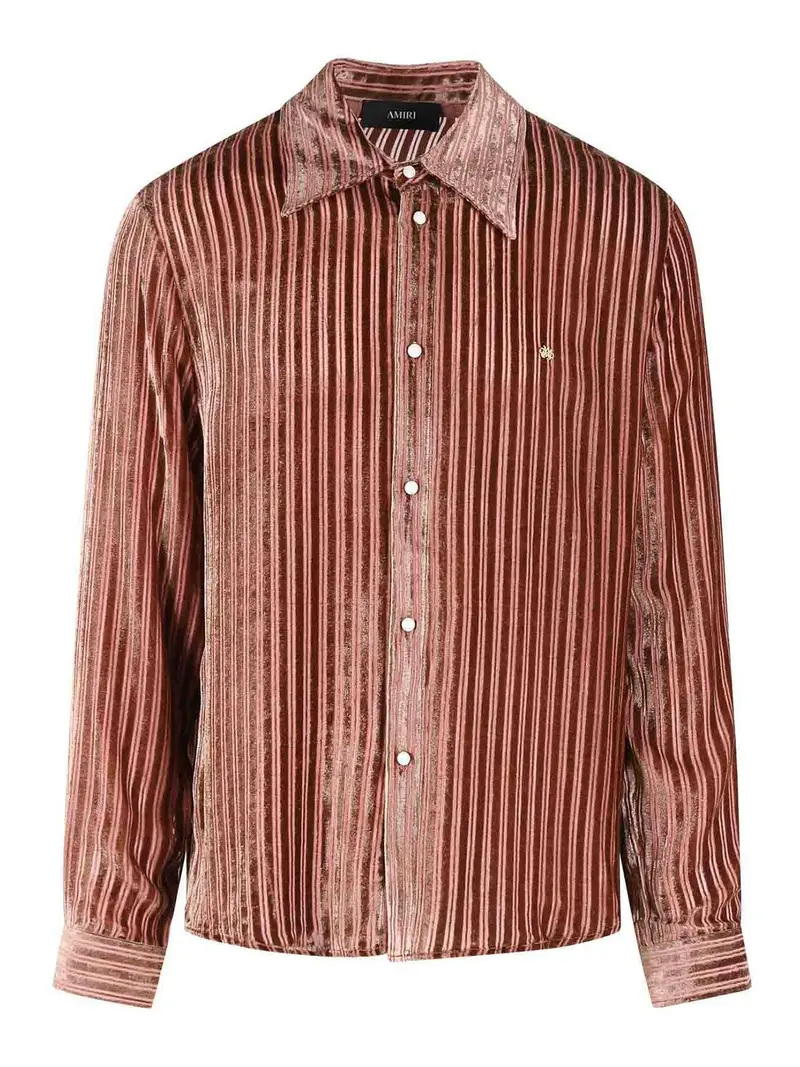 Camicia In Viscosa E Seta Pesca Rosso
