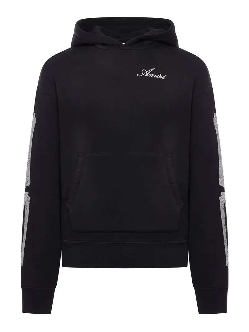 Felpa oversize con cappuccio Bones Nero