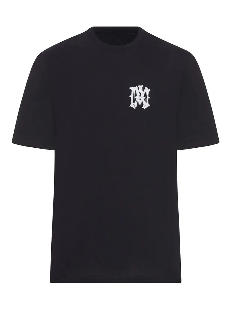 T-shirt Girocollo Con Logo Nero