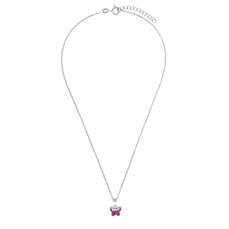 amor Collana con Ciondolo in Argento 925 Collana per bambini, con preciosa, 35+3 cm, Argento, farfalla, Fornita in confezione regalo per gioielli miniatura 2