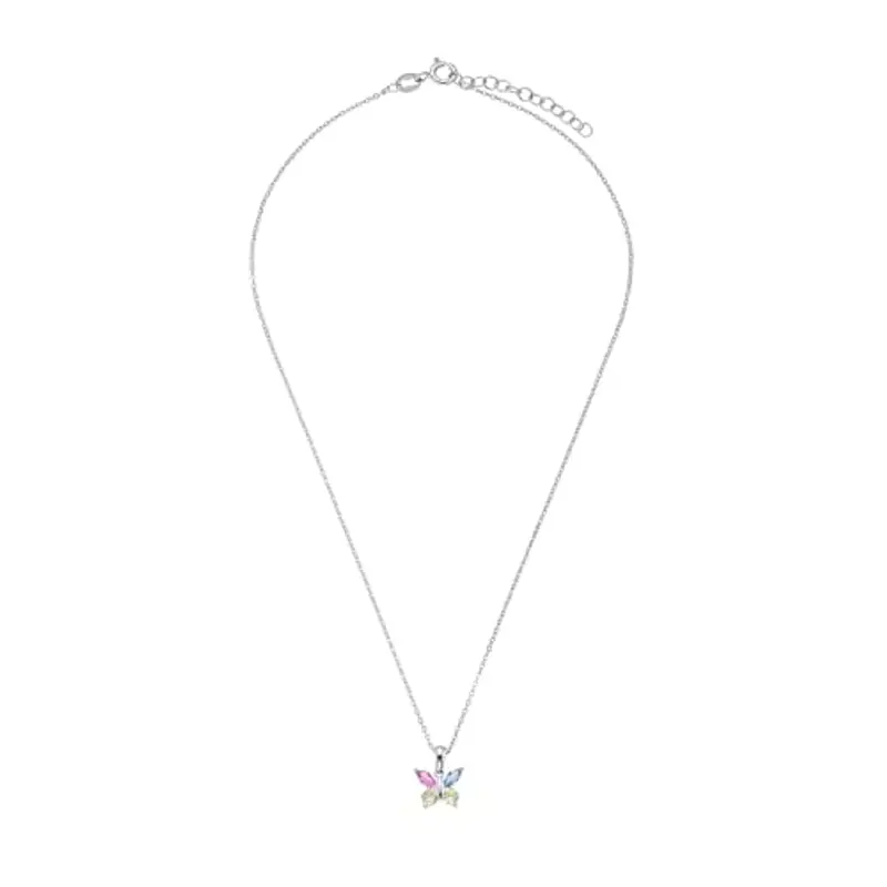amor Collana con Ciondolo in Argento 925 per bambina, con zirconi sintetici, 35+3 cm, Argento, farfalla, Fornita in confezione regalo per gioielli miniatura 2