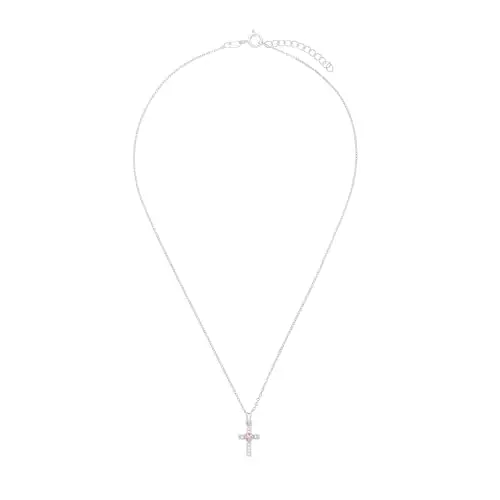 amor Collana con Ciondolo in Argento 925 per bambina, con zirconi sintetici, 35+3 cm, Argento, quadrifoglio, Fornita in miniatura 3