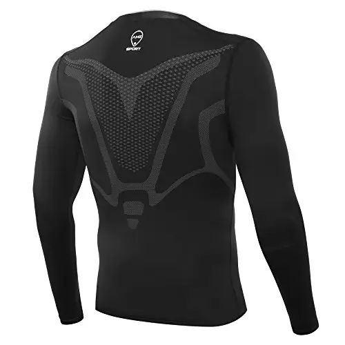 AMZSPORT - Maglia a Compressione Uomo, a Maniche Lunghe, Aderente, per Tutte Le Stagioni, per Corsa e Allenamento miniatura 2