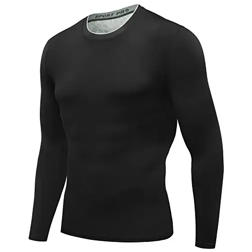 AMZSPORT, Maglietta da Uomo a Compressione, a Maniche Lunghe, Funzione Baselayer Multicolore XXL miniatura 2