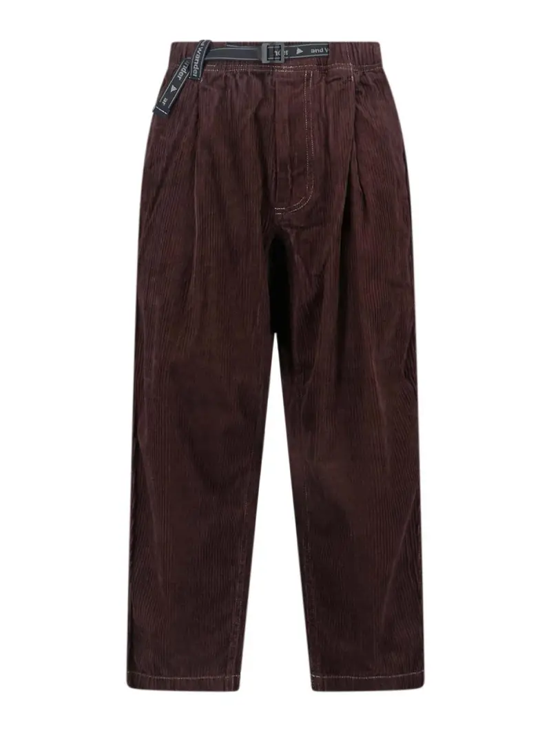 Pantaloni Corduroy Con Cintura Marrone