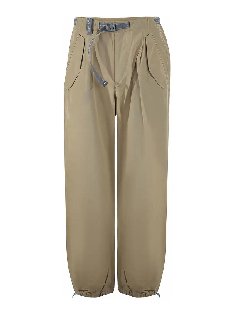 Pantaloni in poliestere di cotone beige