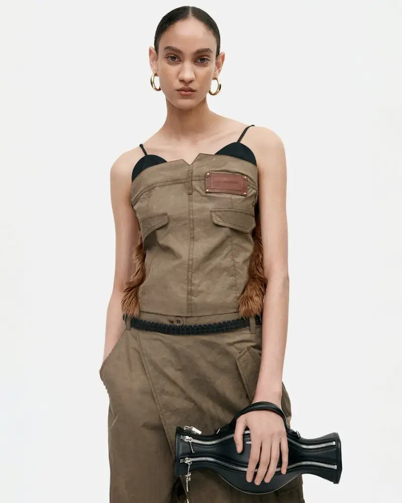 Bustino taglio pantalone con pelliccia