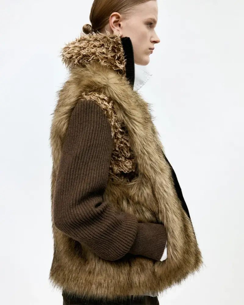 Smanicato in pelliccia reversibile miniatura 2