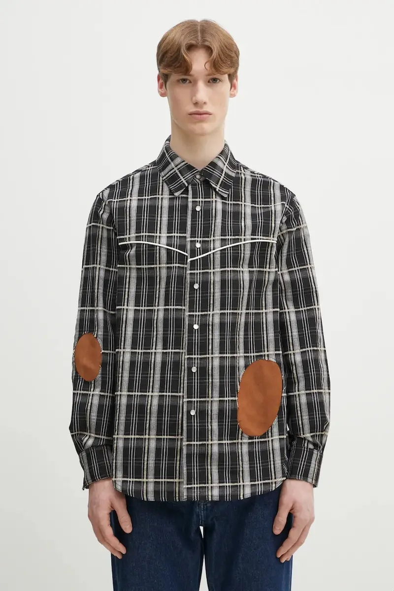 camicia Noah Patch Check uomo colore nero atb1238m