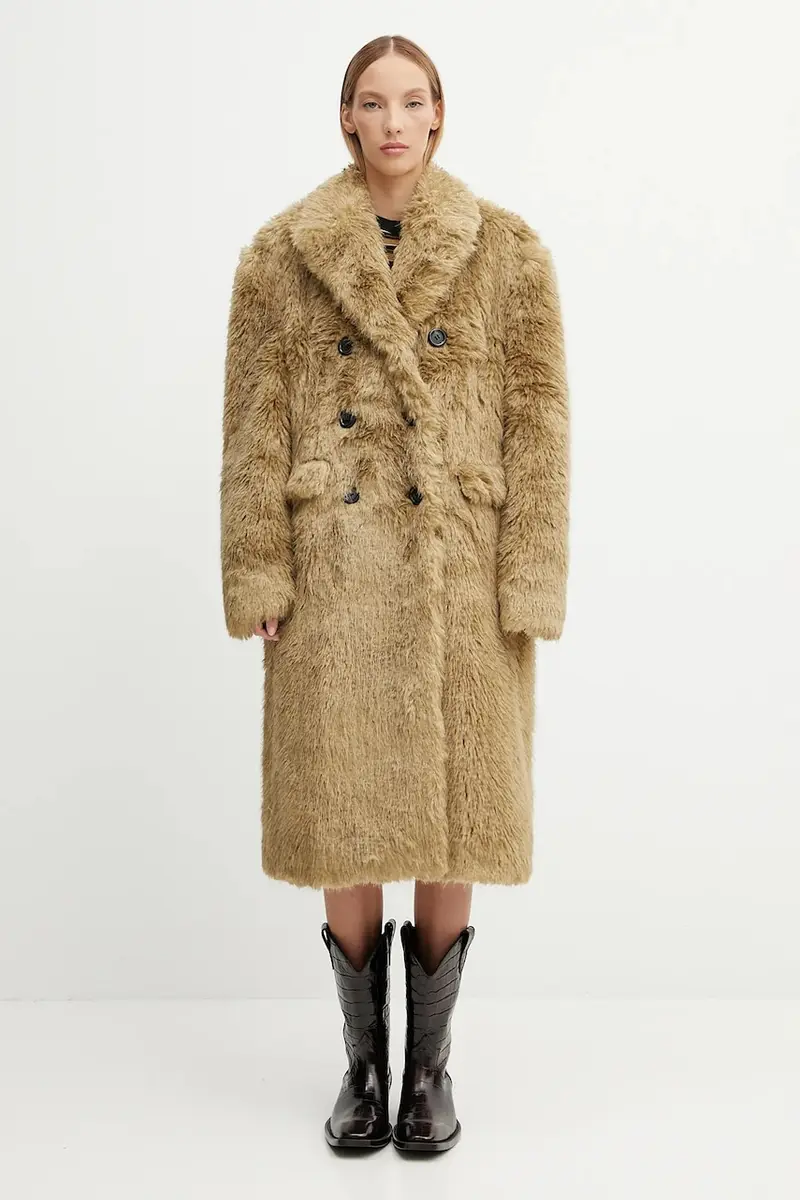 cappotto Fields Fur Buttons colore verde awa727w