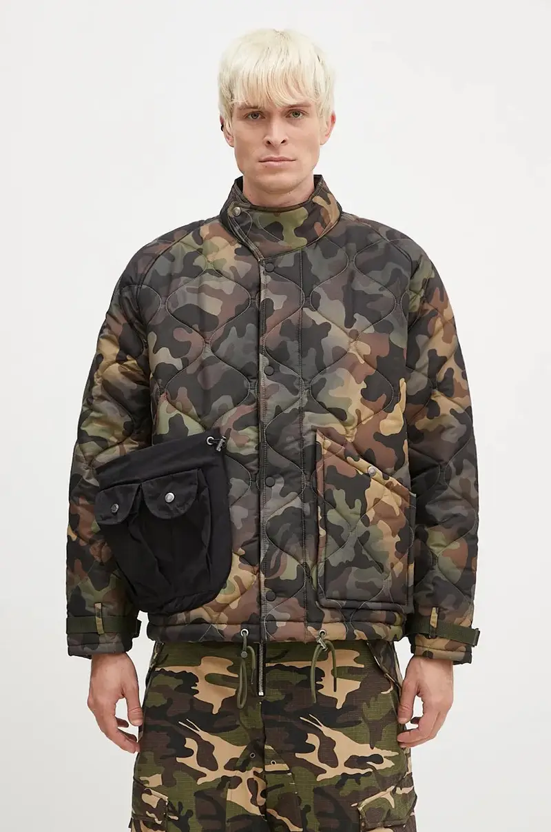 giacca Multi-Pocket Camouflage Quilted Jumper uomo colore verde awa617m