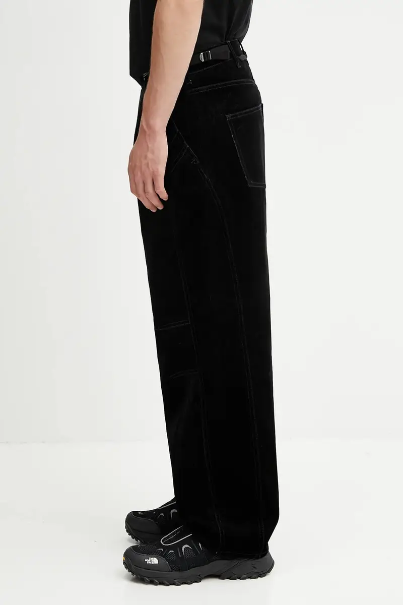 pantaloni in velluto Crossover Carpenter Wide-Leg uomo colore nero apa835m miniatura 2