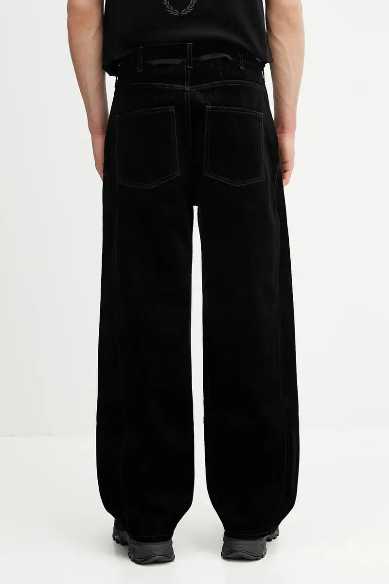pantaloni in velluto Crossover Carpenter Wide-Leg uomo colore nero apa835m miniatura 3