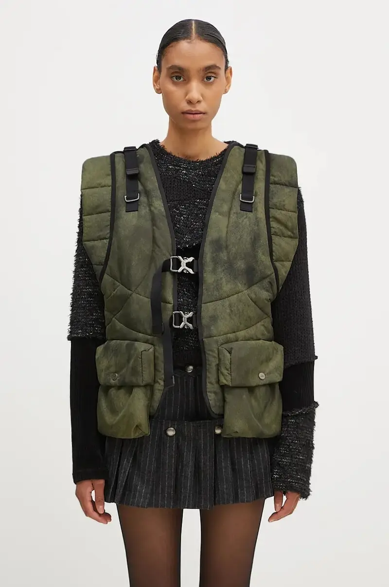 smanicato Marble Padded Vest colore verde awa648m