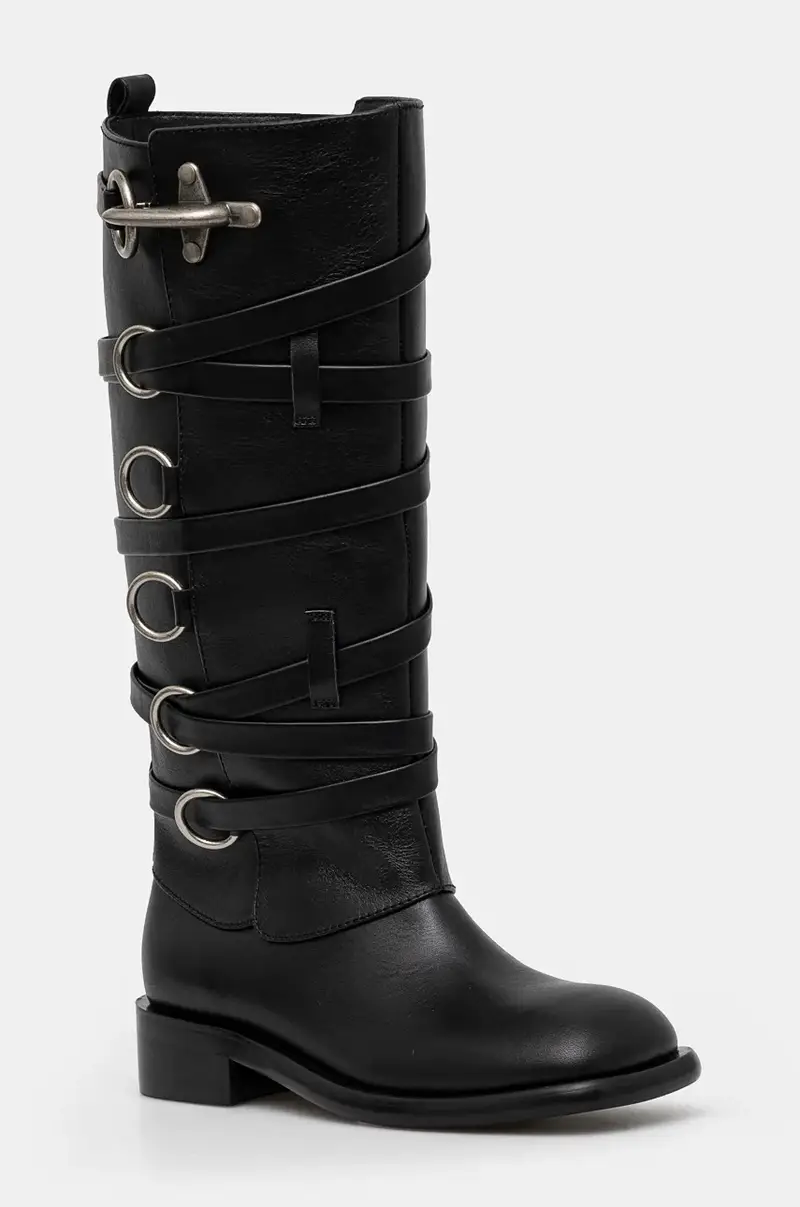 stivali in pelle Harness Boots donna colore nero aaa388w