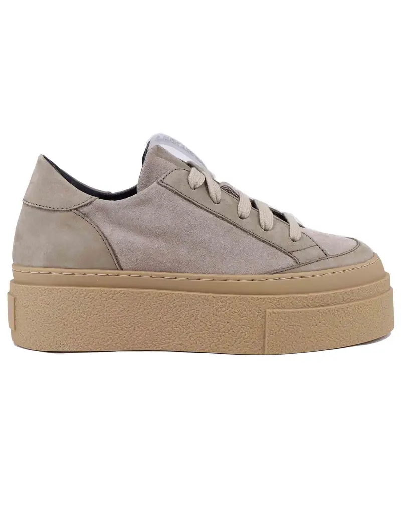 Sneakers donna in camoscio taupe con zeppa Donna IZAR 200
