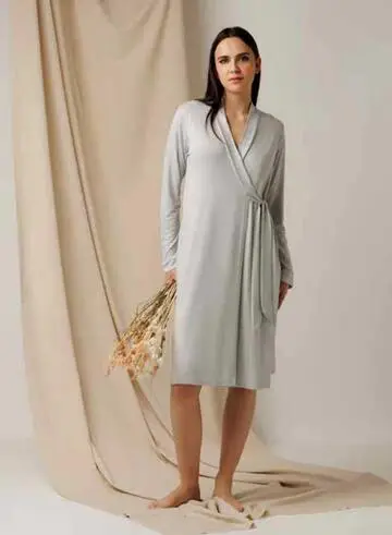 Vestaglia donna incrociata in viscosa Andra Lingerie 9769