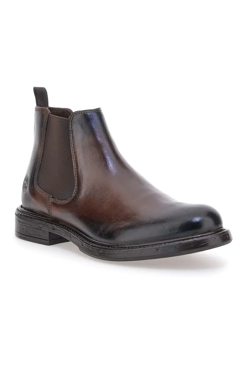 Chelsea boots marroni con inserti elastici Andrea Bruni OM08 [MARRONE] miniatura 2