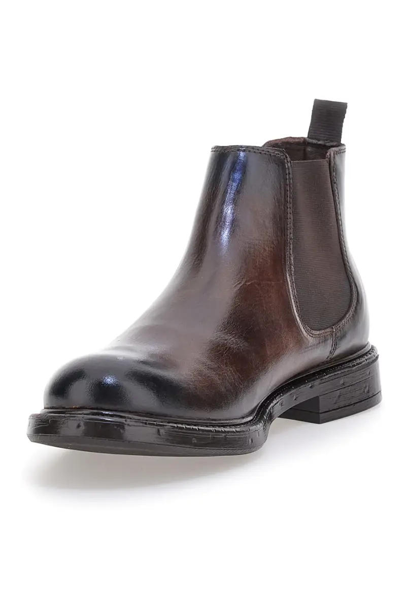 Chelsea boots marroni con inserti elastici Andrea Bruni OM08 [MARRONE] miniatura 3