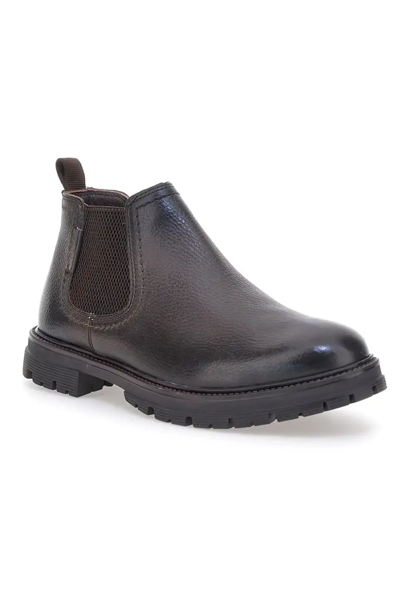 Chelsea boots marroni con zip e inserti elastici Andrea Bruni 72053 [MARRONE] miniatura 2
