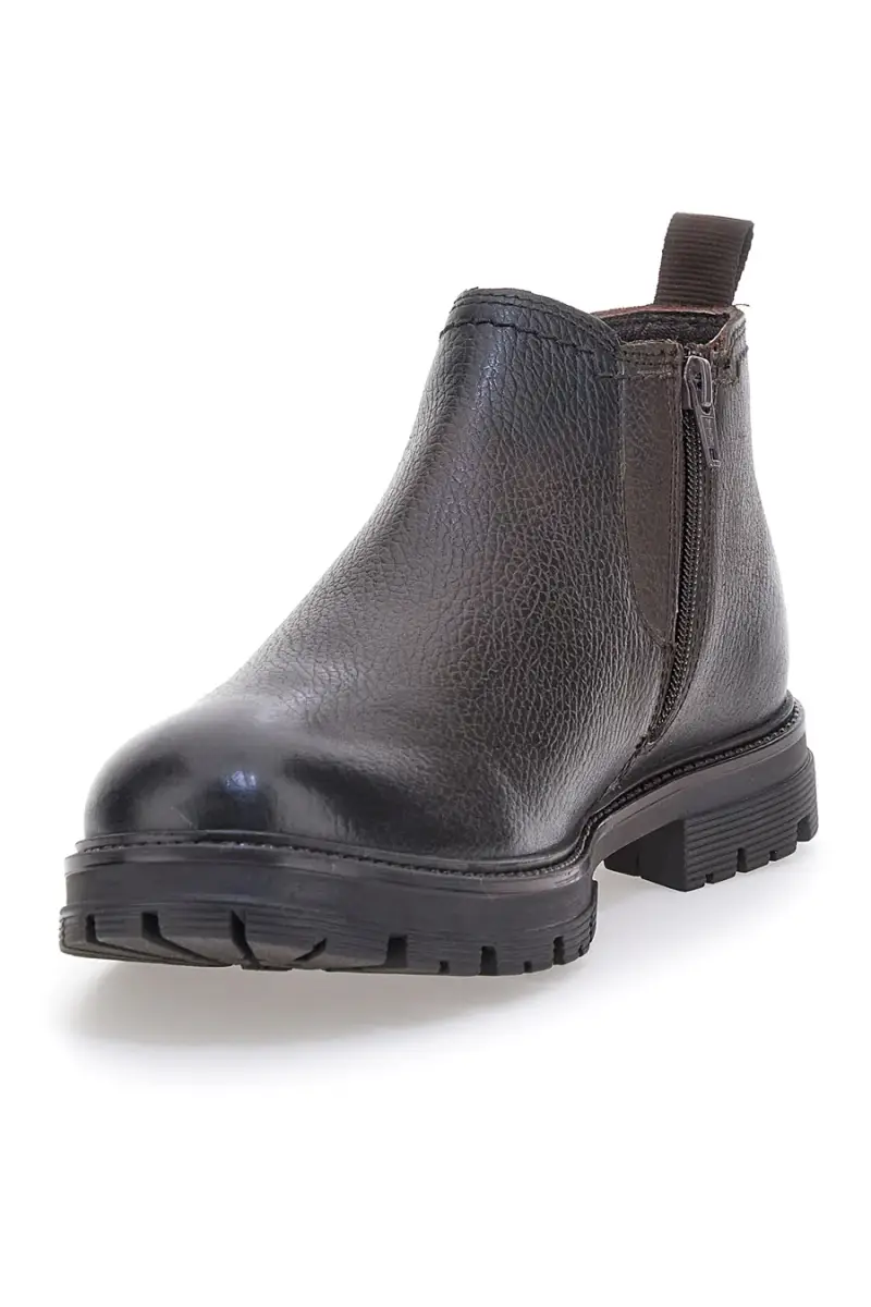 Chelsea boots marroni con zip e inserti elastici Andrea Bruni 72053 [MARRONE] miniatura 3