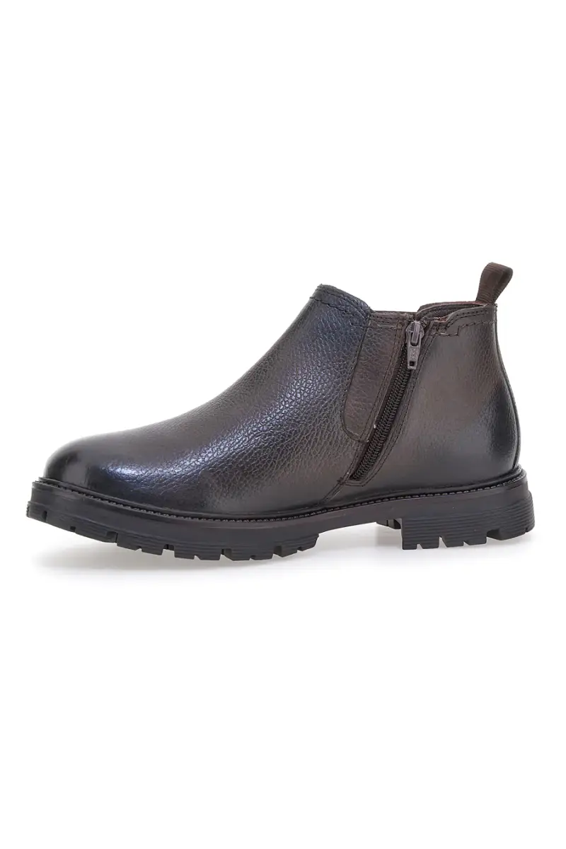 Chelsea boots marroni con zip e inserti elastici Andrea Bruni 72053 [MARRONE] miniatura 4