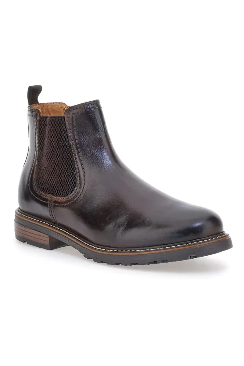 Chelsea boots marroni con zip e inserti elastici Andrea Bruni LK02 [MARRONE] miniatura 2