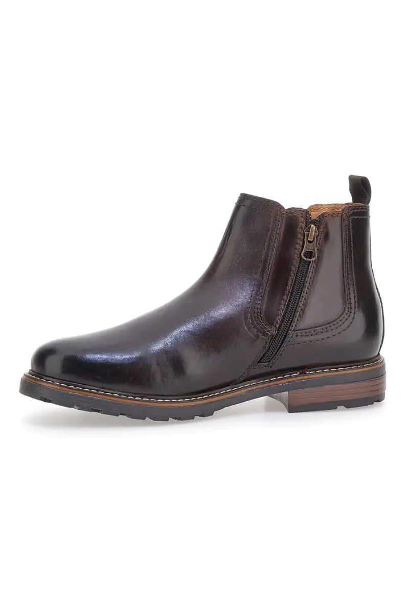 Chelsea boots marroni con zip e inserti elastici Andrea Bruni LK02 [MARRONE] miniatura 4