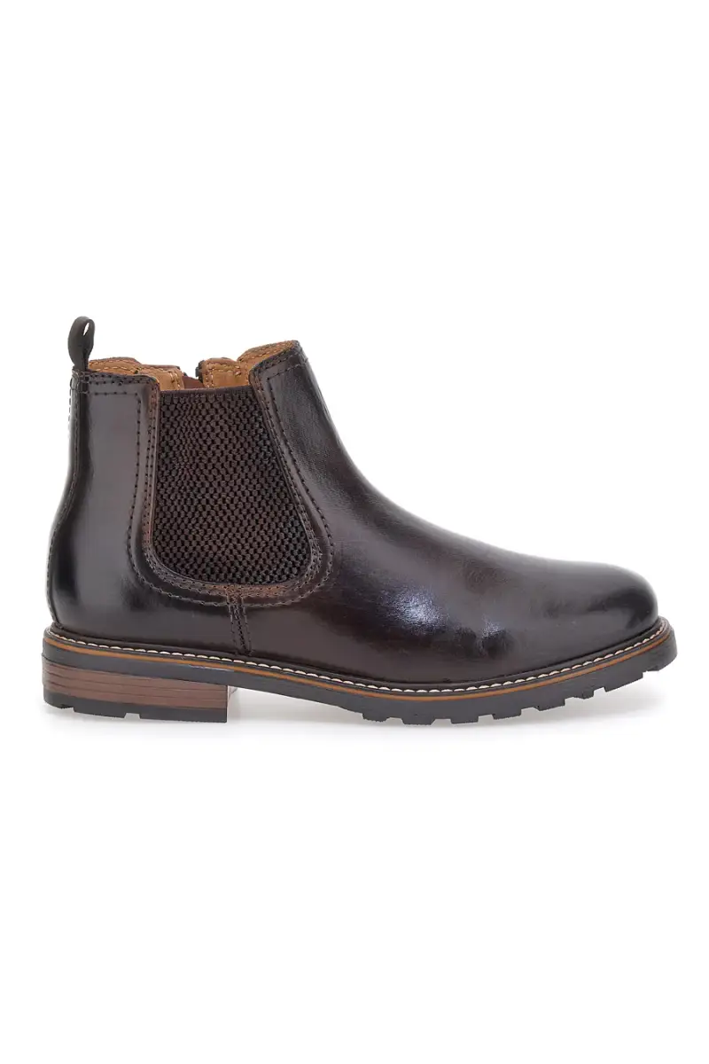 Chelsea boots marroni con zip e inserti elastici Andrea Bruni LK02 [MARRONE]
