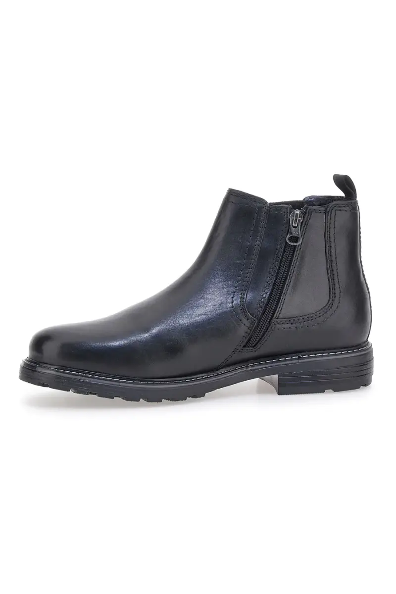 Chelsea boots neri con zip e inserti elastici Andrea Bruni LK02 [NERO] miniatura 4
