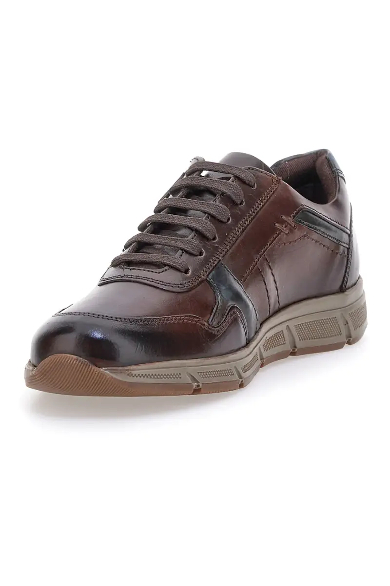 Scarpe da uomo marroni in pelle con zip Andrea Bruni AM901 [MARRONE] miniatura 3
