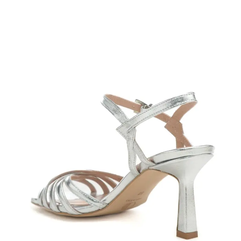 sandali da donna con bacchette a incrocio argento miniatura 2