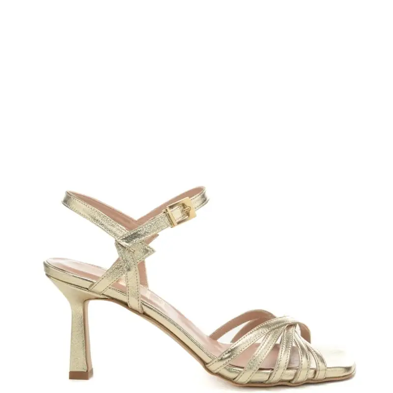 sandali da donna con bacchette a incrocio platino