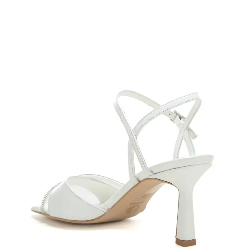 sandali da donna con fascia e strass bianco perlato miniatura 2