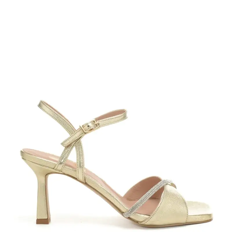 sandali da donna con fascia e strass platino