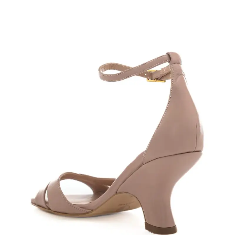sandali da donna con tacco scultoreo e cinturino alla caviglia nude miniatura 3