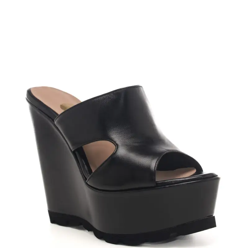 Andrea Pinto scarpe alte da donna con suola seghettata nere miniatura 2