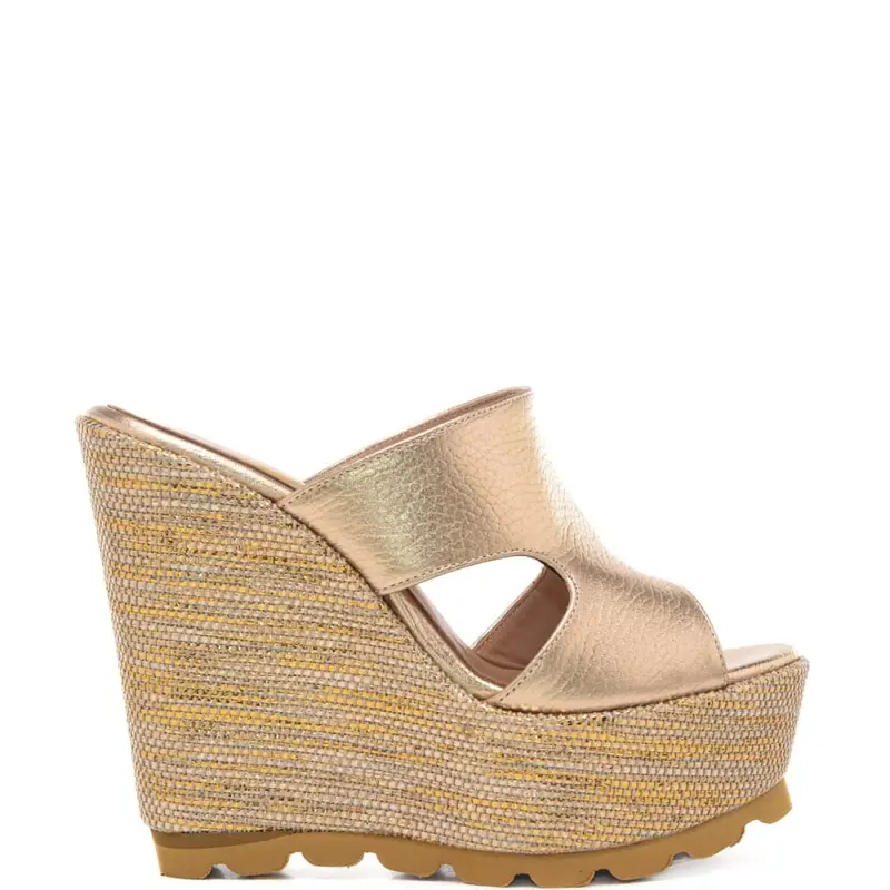 Andrea Pinto scarpe alte da donna con suola seghettata platino