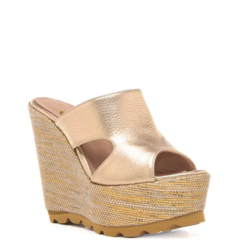 Andrea Pinto scarpe alte da donna con suola seghettata platino miniatura 2