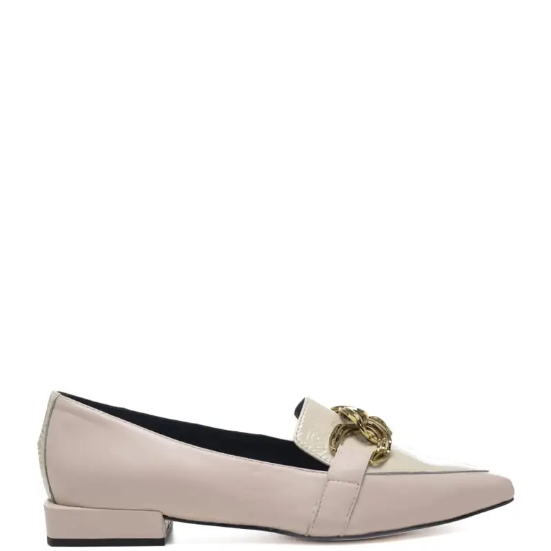 Andrea Pinto scarpe basse donna con dettaglio catena sul davanti in pelle