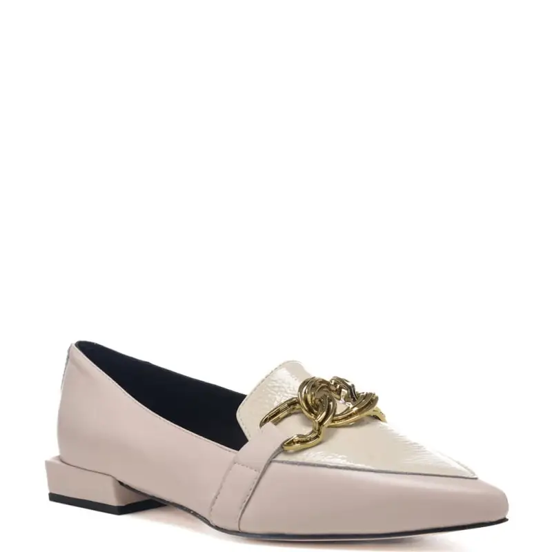 Andrea Pinto scarpe basse donna con dettaglio catena sul davanti in pelle miniatura 2