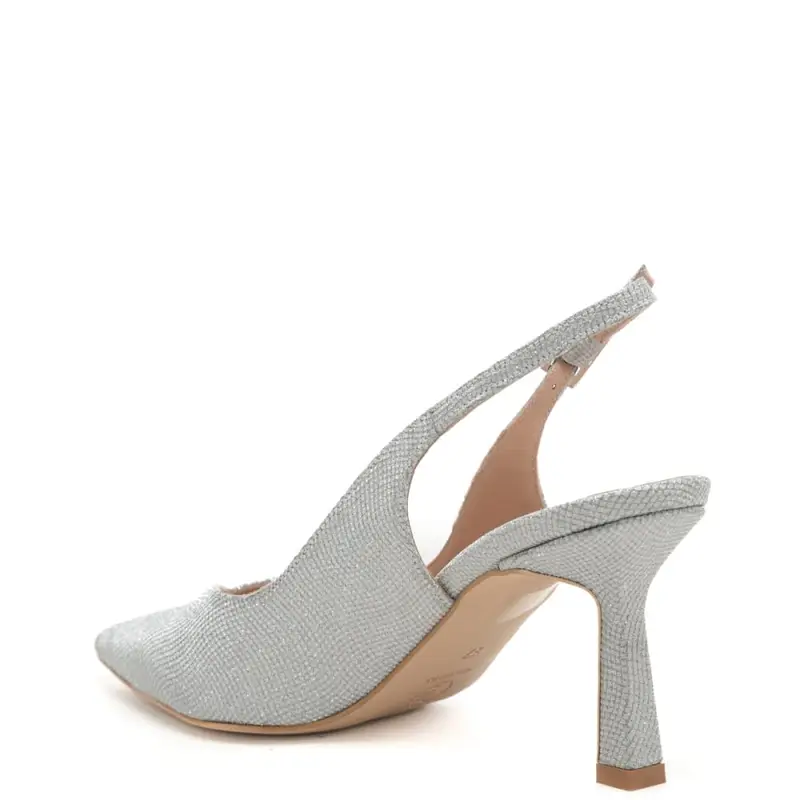 scarpe da donna chanel a v classica in lurex argento miniatura 2