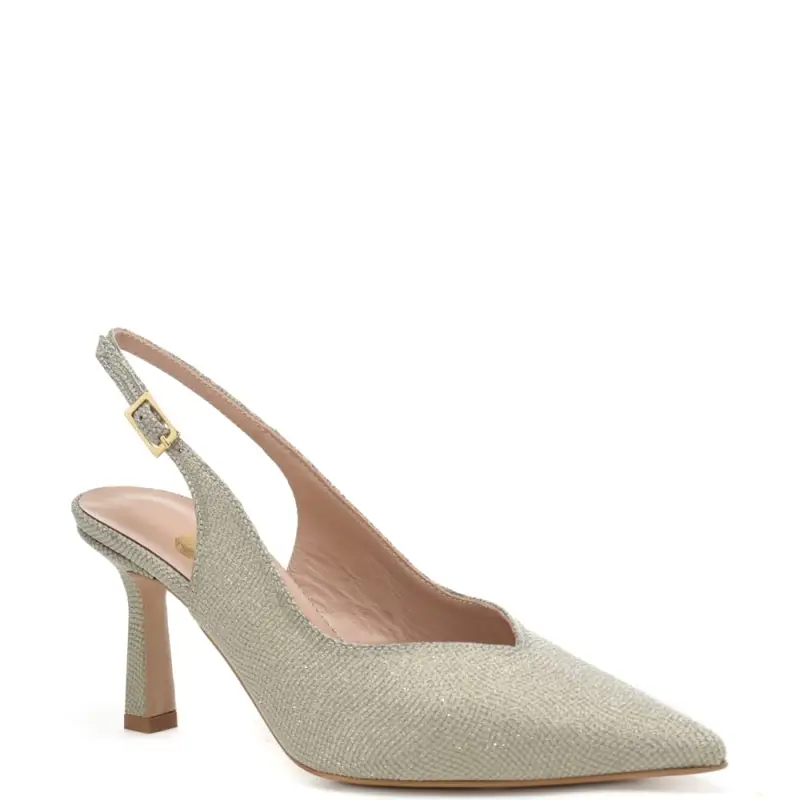 scarpe da donna chanel a v classica in lurex platino miniatura 3