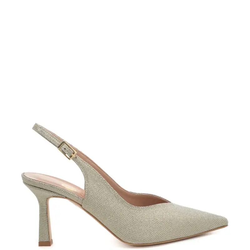 scarpe da donna chanel a v classica in lurex platino