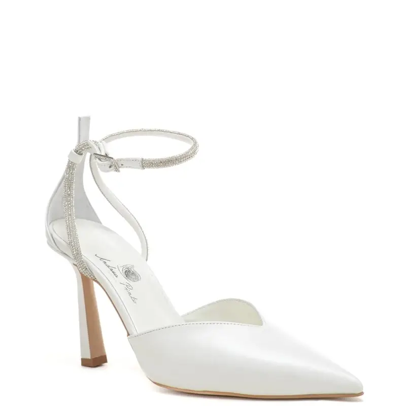 scarpe da donna chanel con bracciale strass alla caviglia bianco perlato miniatura 3