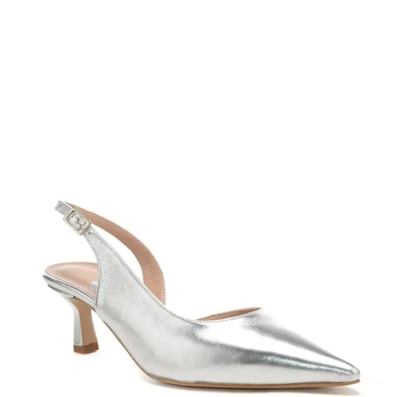 scarpe da donna chanel con design semi aperto argento miniatura 3