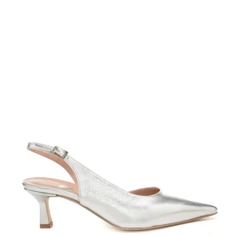 scarpe da donna chanel con design semi aperto argento