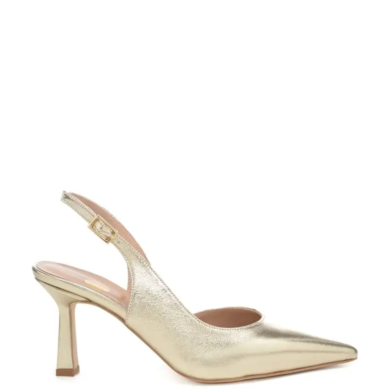 scarpe da donna chanel con design semi aperto e tacco a rocchetto platino